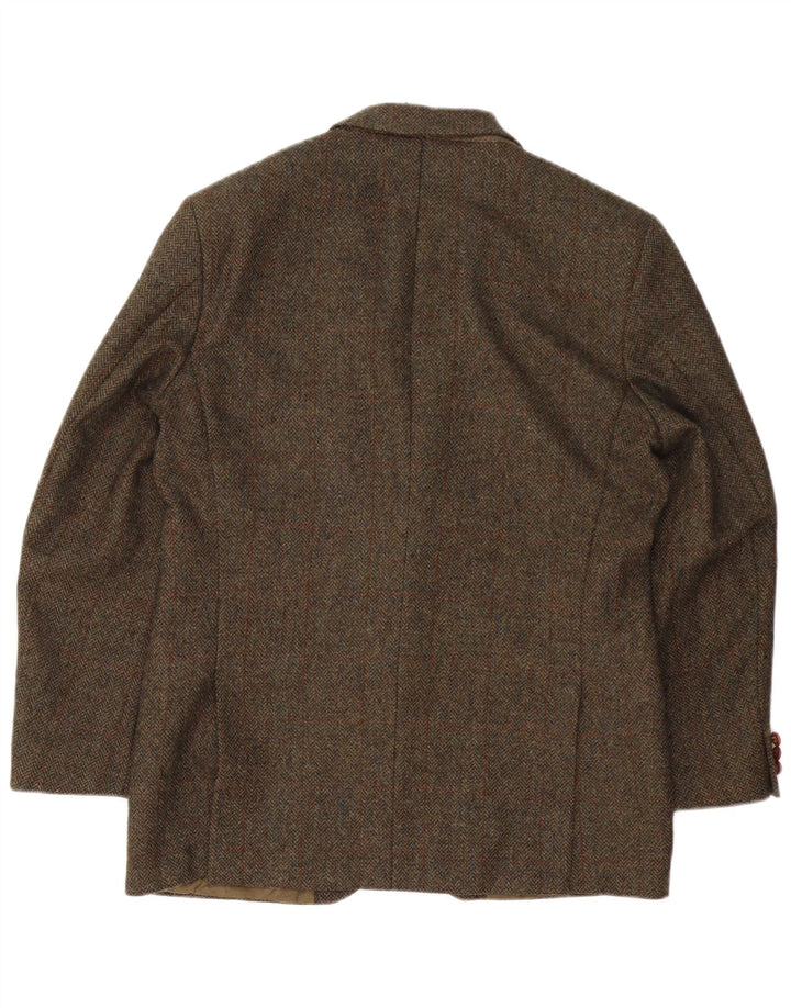 Marks & Spencer Mens 2 Button Blazer Jacket UK 40 Large Khaki Check