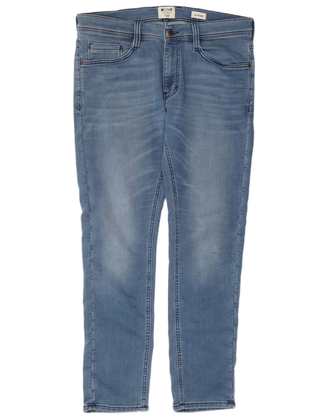 Mustang Mens Relaxed Fit Tapered Jeans W36 L30 Blue