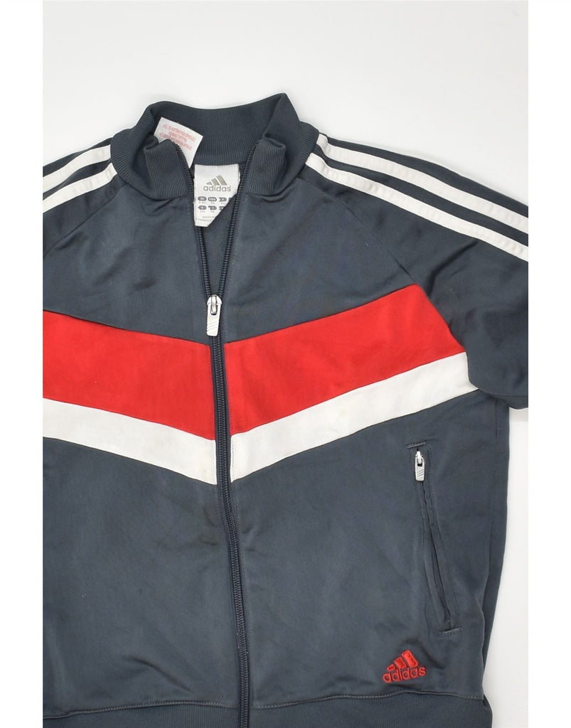 ADIDAS Boys Tracksuit Top Jacket 7-8 Years Grey Colourblock Polyester | Vintage Adidas | Thrift | Second-Hand Adidas | Used Clothing | Messina Hembry 