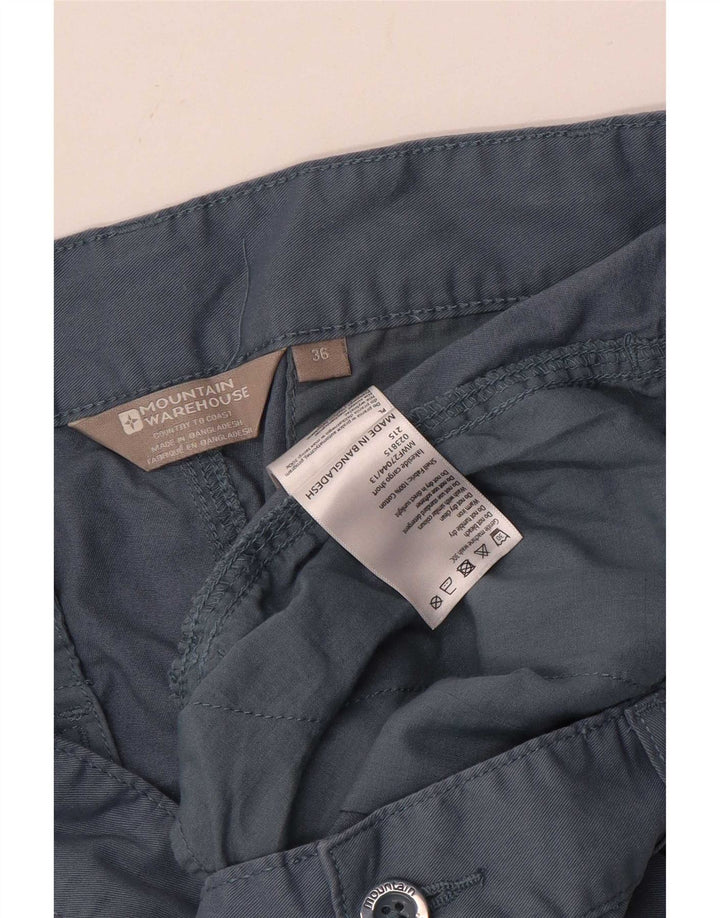 Mountain Warehouse Mens Cargo Shorts W36 Large Blue Cotton