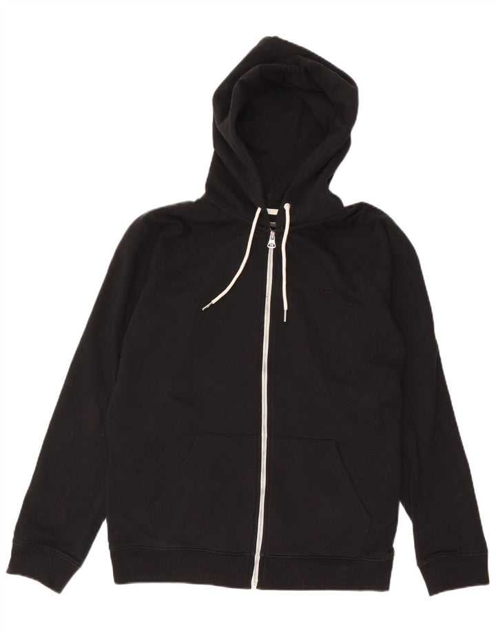 Quiksilver Mens Zip Hoodie Sweater Small Black Cotton