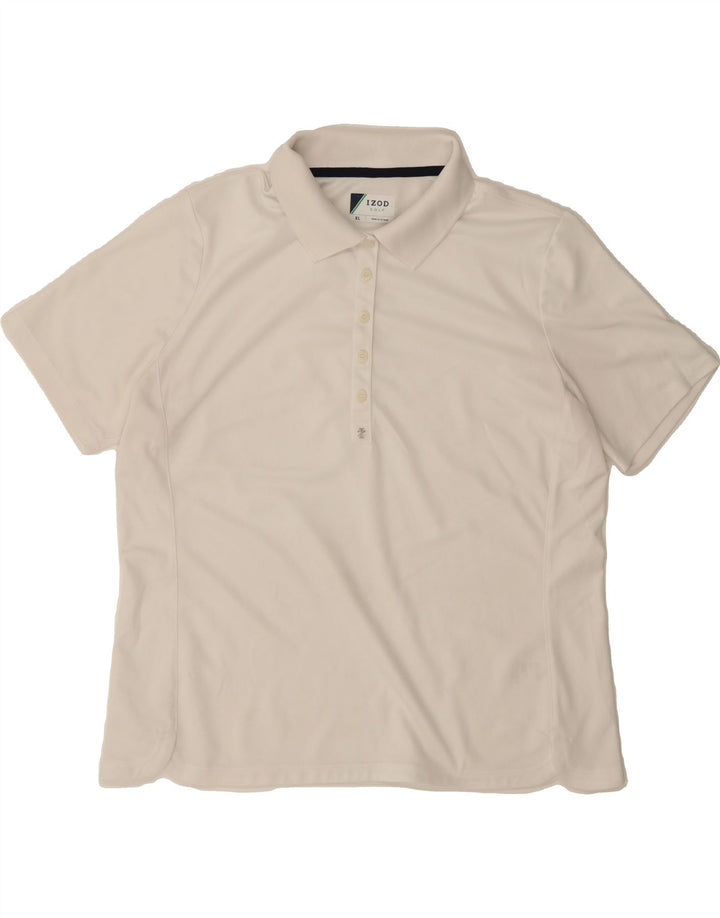 IZOD Womens Golf Polo Shirt UK 18 XL White Polyester Vintage Izod and Second-Hand Izod from Messina Hembry 