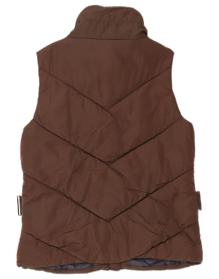 ZARA Womens Padded Gilet UK 14 Large Brown Polyester