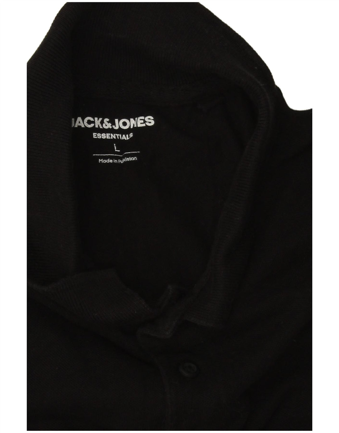 Jack & Jones Mens Polo Shirt Large Black Cotton