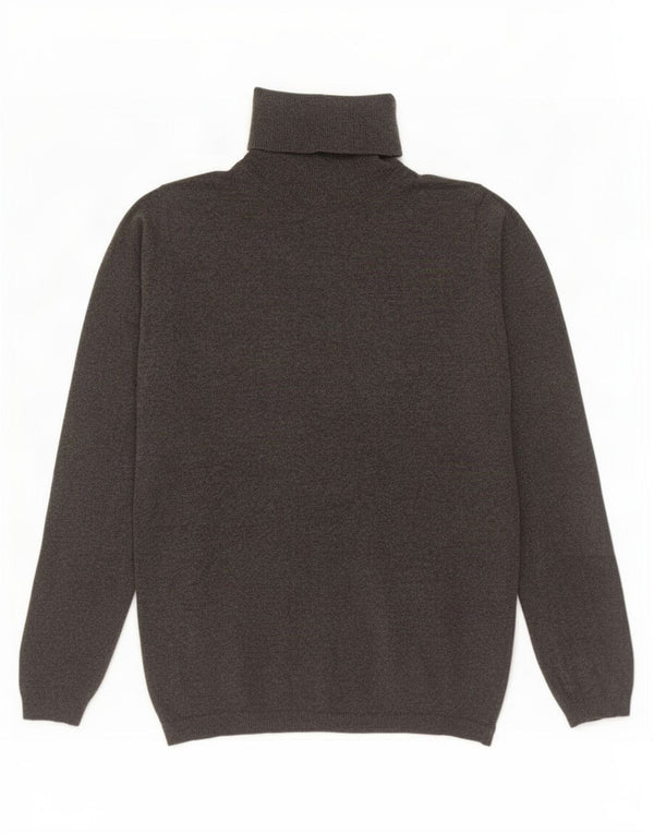 Zara Womens Roll Neck Jumper Sweater UK 12 Medium Grey Cotton