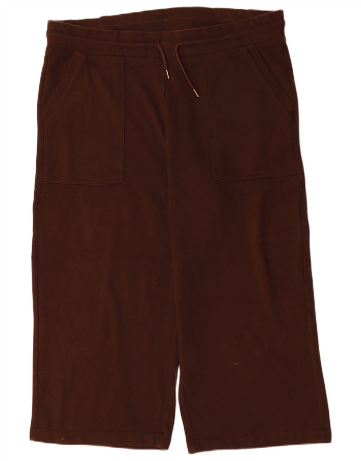 Marks & Spencer Womens Crop Tracksuit Trousers UK 22 3XL Brown Polyester