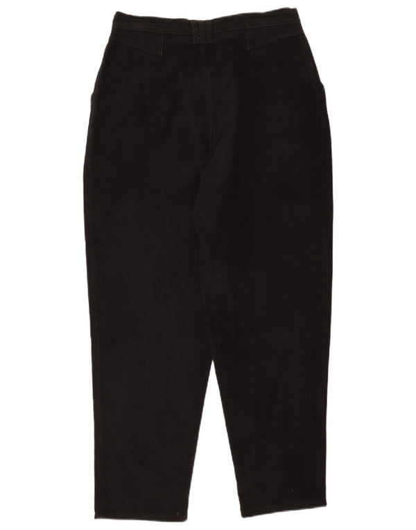 Funky Womens Tapered Chino Trousers IT 46 Large W30 L28 Black Cotton