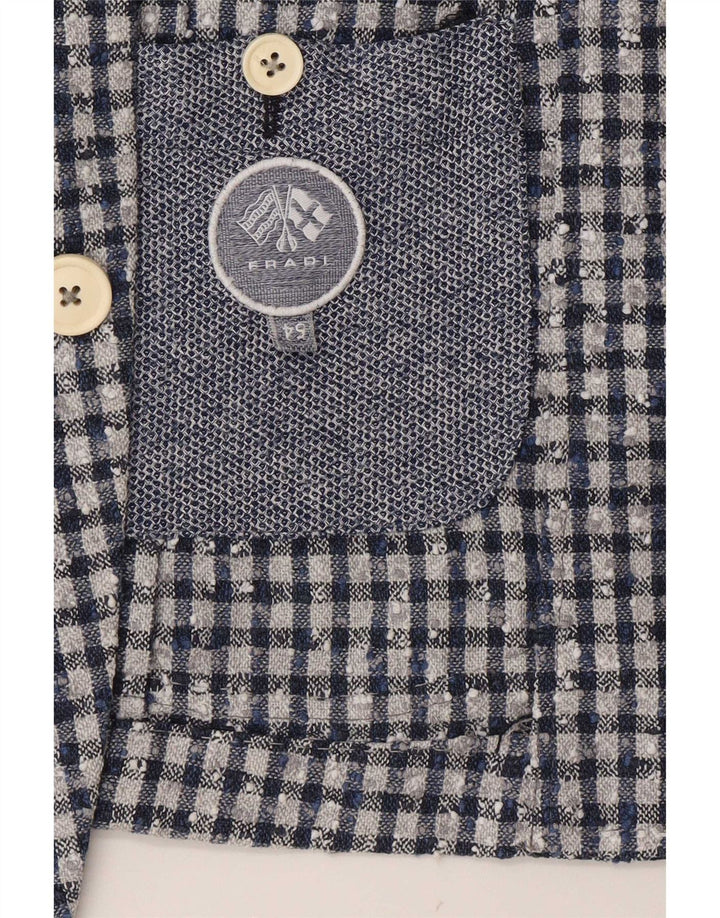 Fradi Mens 2 Button Blazer Jacket IT 54 2XL Grey Check Cotton