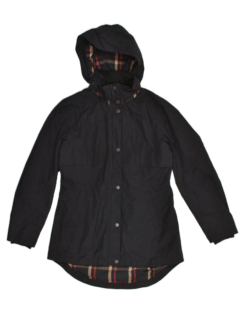 PENDLETON Womens Hooded Raincoat UK 6 XS Black Polyester | Vintage Pendleton | Thrift | Second-Hand Pendleton | Used Clothing | Messina Hembry 