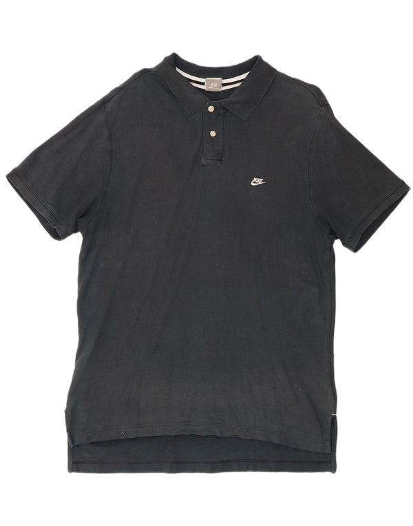 Nike Mens Polo Shirt Large Navy Blue Cotton
