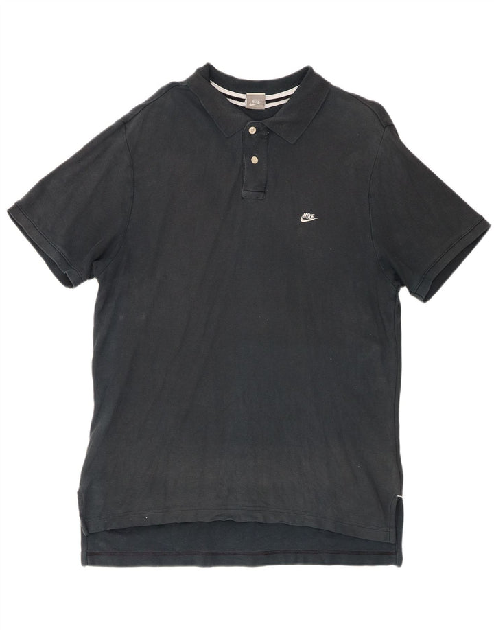 Nike Mens Polo Shirt Large Navy Blue Cotton