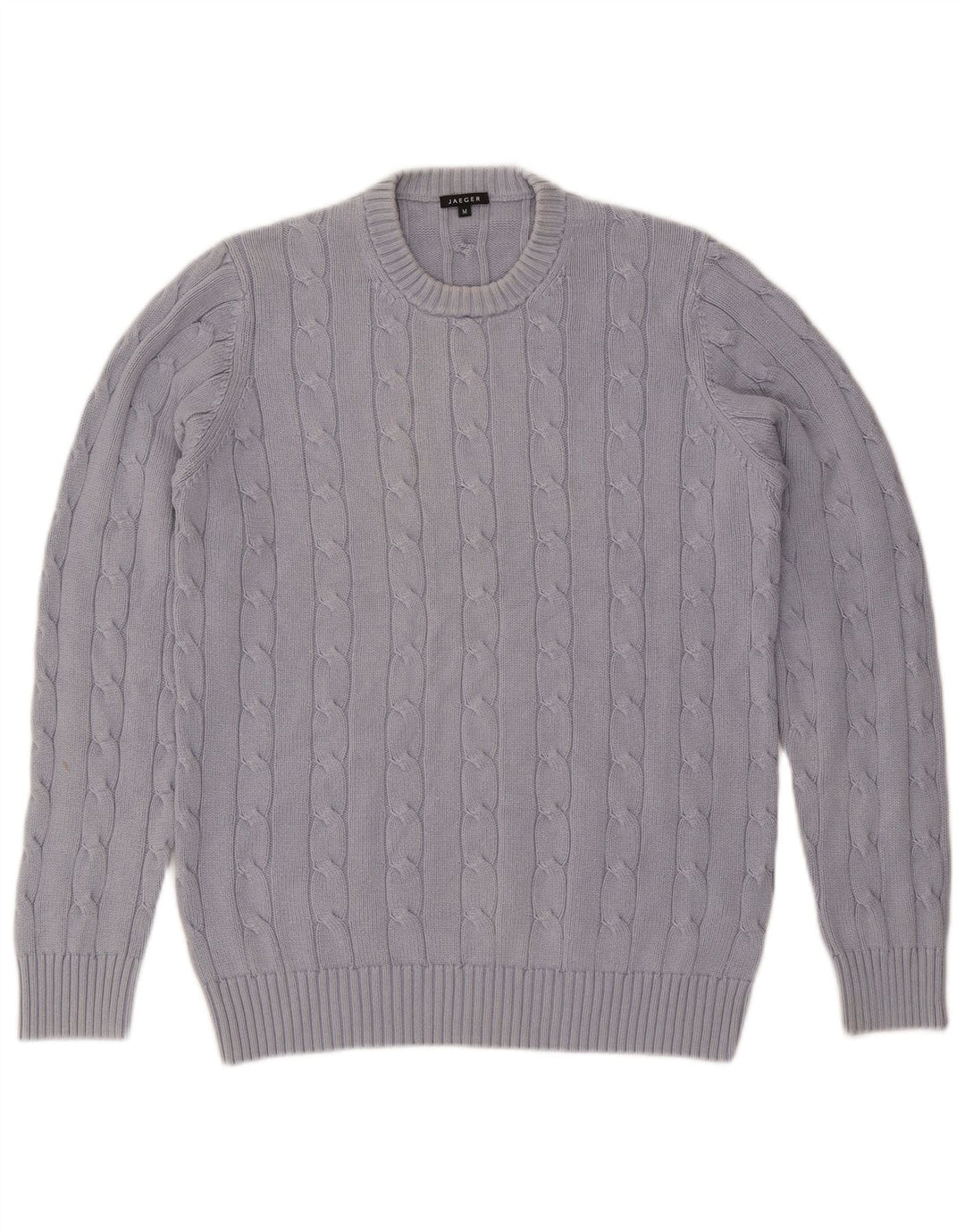 Jaeger Mens Crew Neck Jumper Sweater Medium Grey Cotton