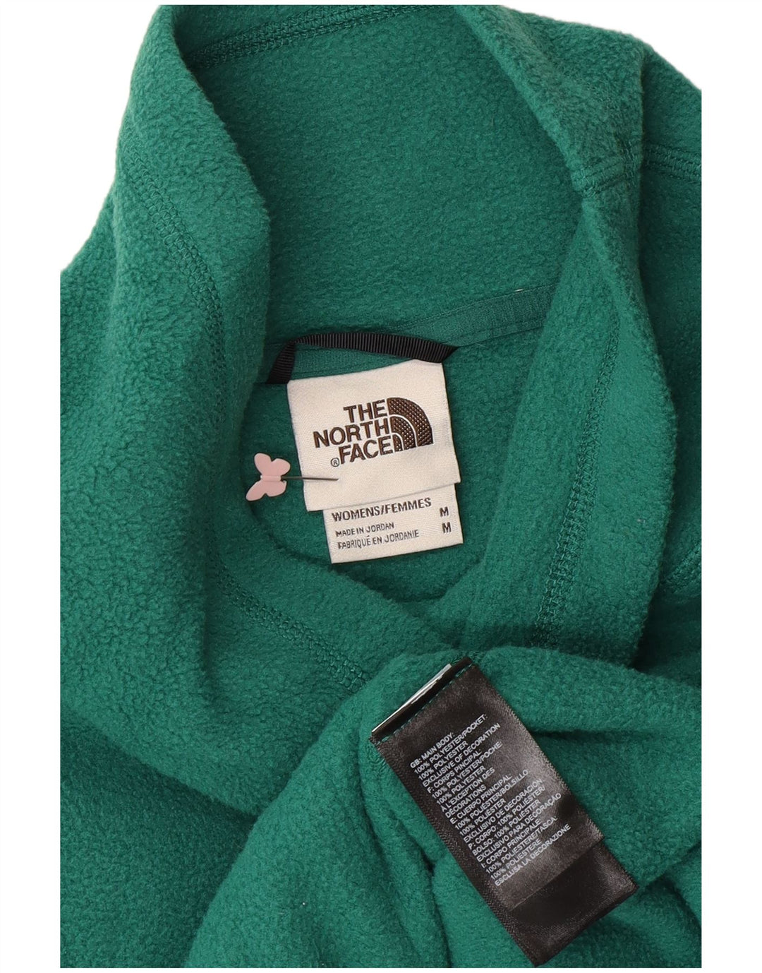 THE NORTH FACE Womens Fleece Jumper UK 14 Medium Green Polyester