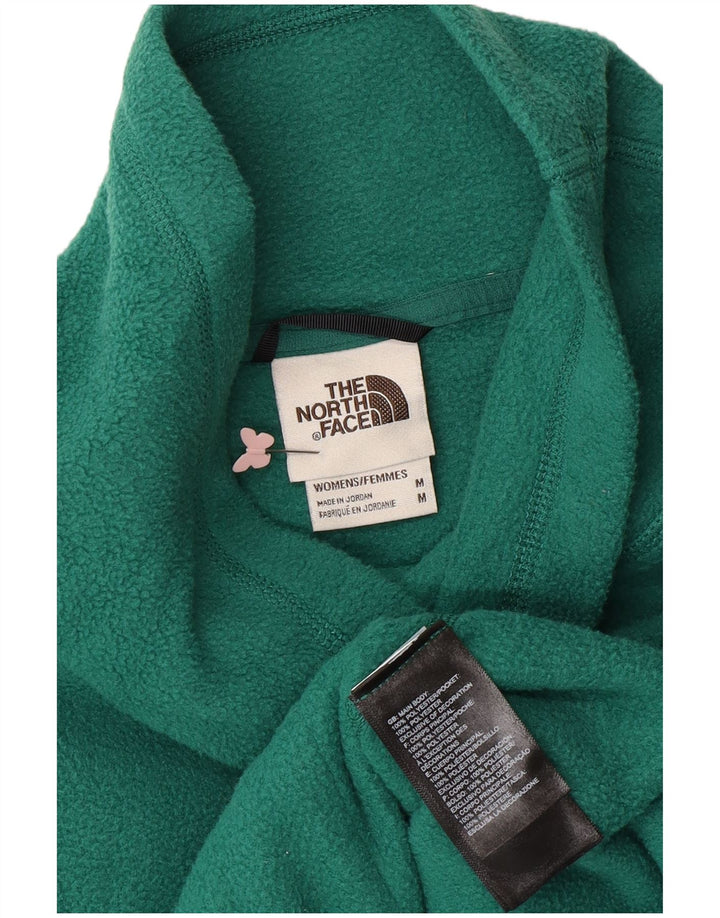 THE NORTH FACE Womens Fleece Jumper UK 14 Medium Green Polyester