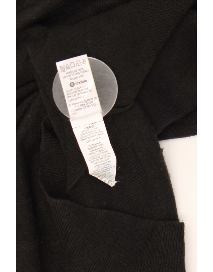 Marks & Spencer Mens Blue Harbour V-Neck Jumper Sweater Small Black Acrylic
