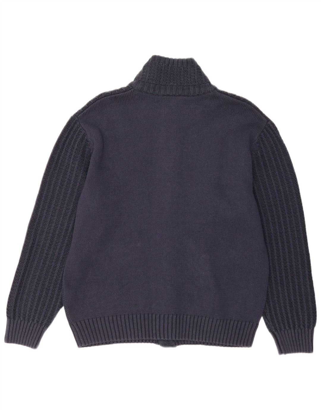Vintage Mens Cardigan Sweater UK 40 Medium Navy Blue Cotton