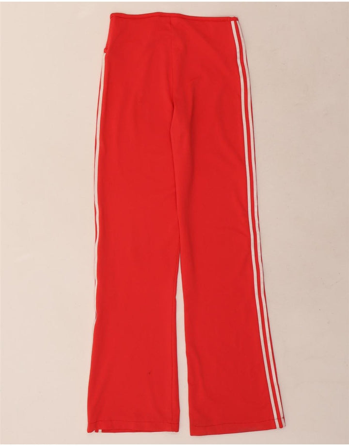 Adidas Womens Flare Tracksuit Trousers UK 8 Small  Red