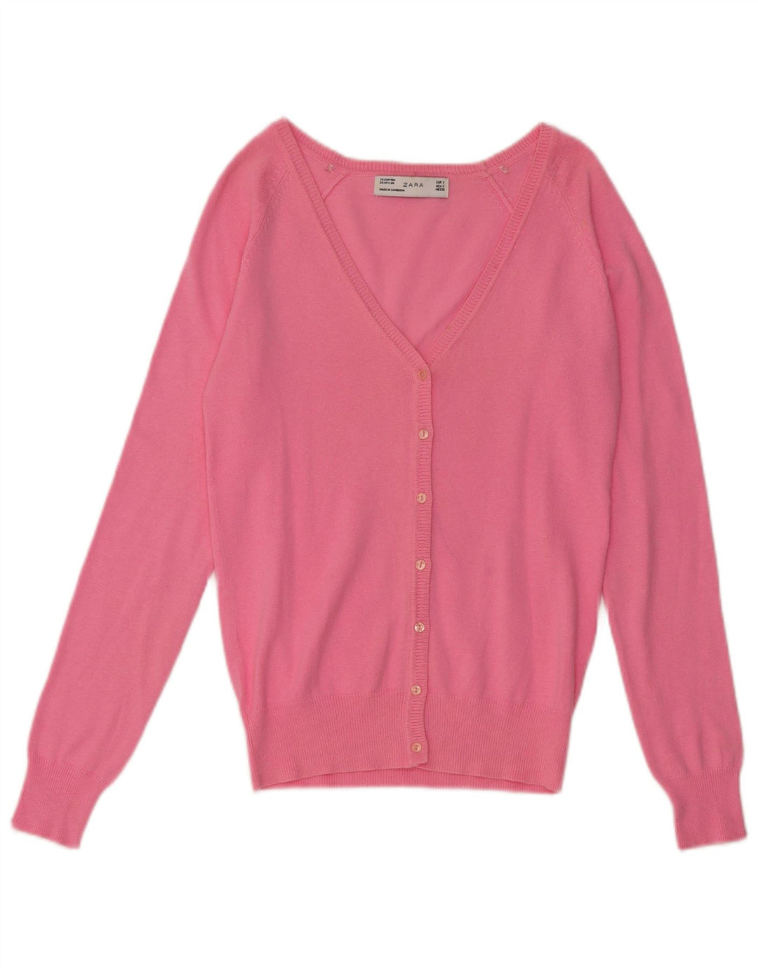 Zara Womens Cardigan Sweater UK 10 Small Pink