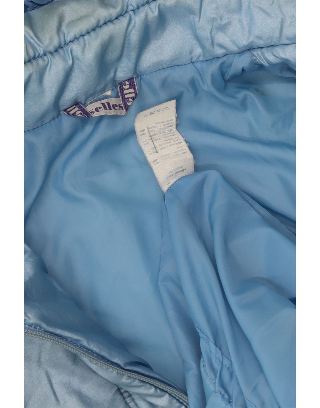 Ellesse Mens Hooded Padded Jacket UK 38 Medium Blue Colourblock Nylon