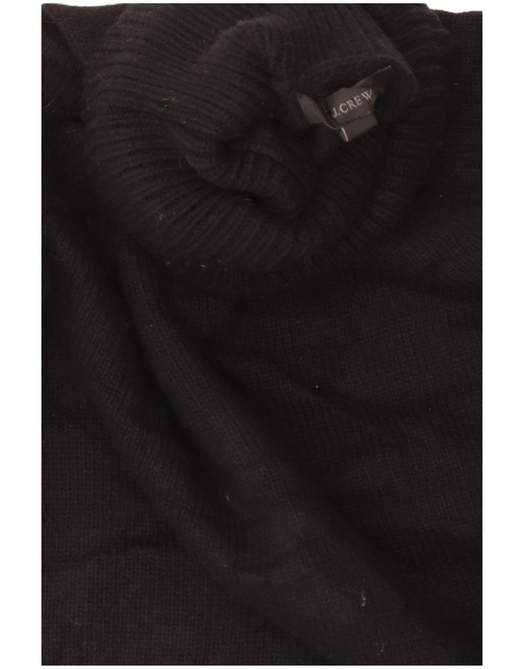 J. Crew Womens Crop Roll Neck Jumper Sweater UK 10 Small Black Wool