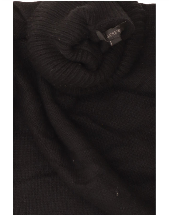 J. Crew Womens Crop Roll Neck Jumper Sweater UK 10 Small Black Wool