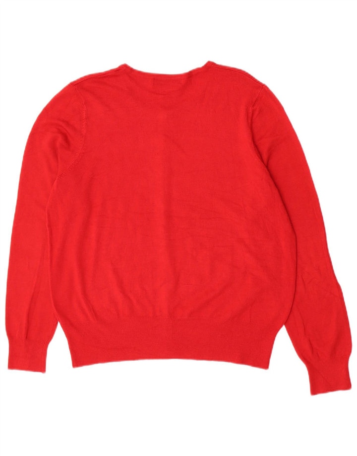 Marks & Spencer Womens Cardigan Sweater UK 14 Medium Red