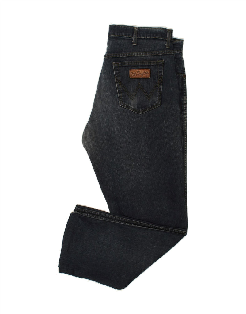 WRANGLER Mens Straight Jeans W36 L30 Navy Blue | Vintage Wrangler | Thrift | Second-Hand Wrangler | Used Clothing | Messina Hembry 