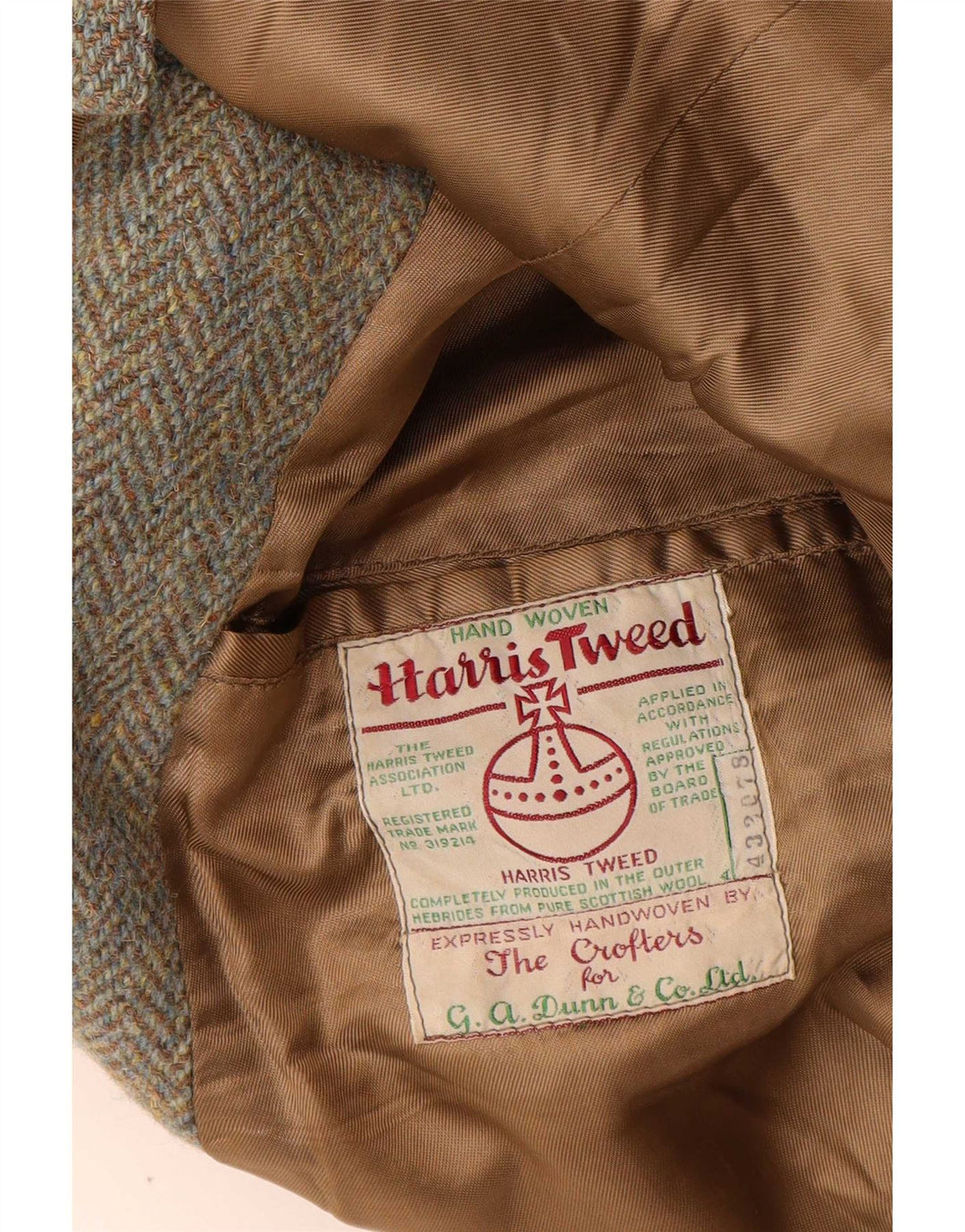 Dunn &Co Mens Harris Tweed UK 40 Large Brown Herringbone Wool Classic