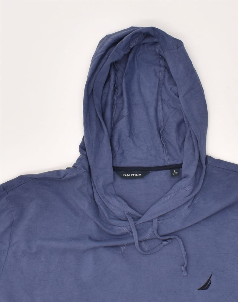 NAUTICA Womens Hoodie Jumper UK 16 Large Navy Blue | Vintage Nautica | Thrift | Second-Hand Nautica | Used Clothing | Messina Hembry 