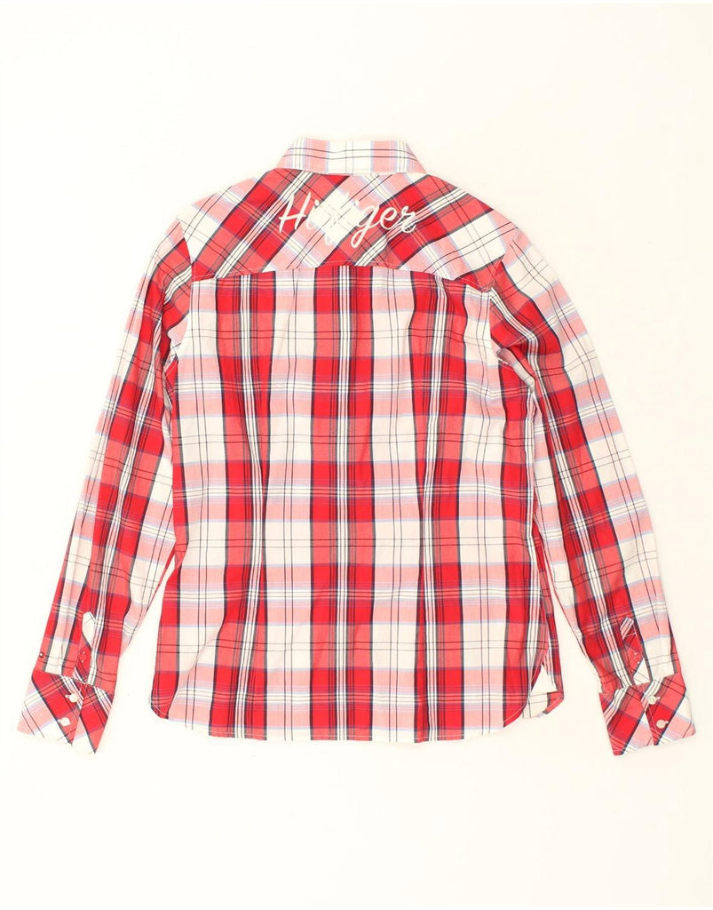 TOMMY HILFIGER Womens Shirt US 10 Large Red Check Cotton | Vintage Tommy Hilfiger | Thrift | Second-Hand Tommy Hilfiger | Used Clothing | Messina Hembry 