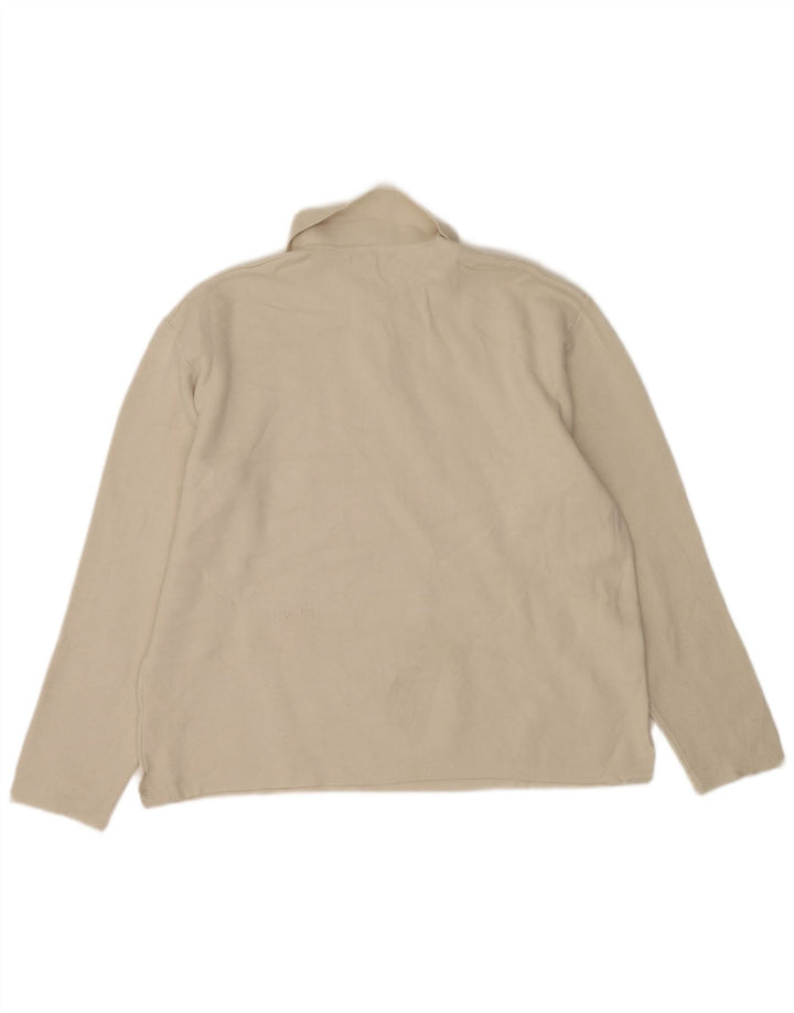 Zara Mens Polo Neck Jumper Sweater XL Beige Polyester