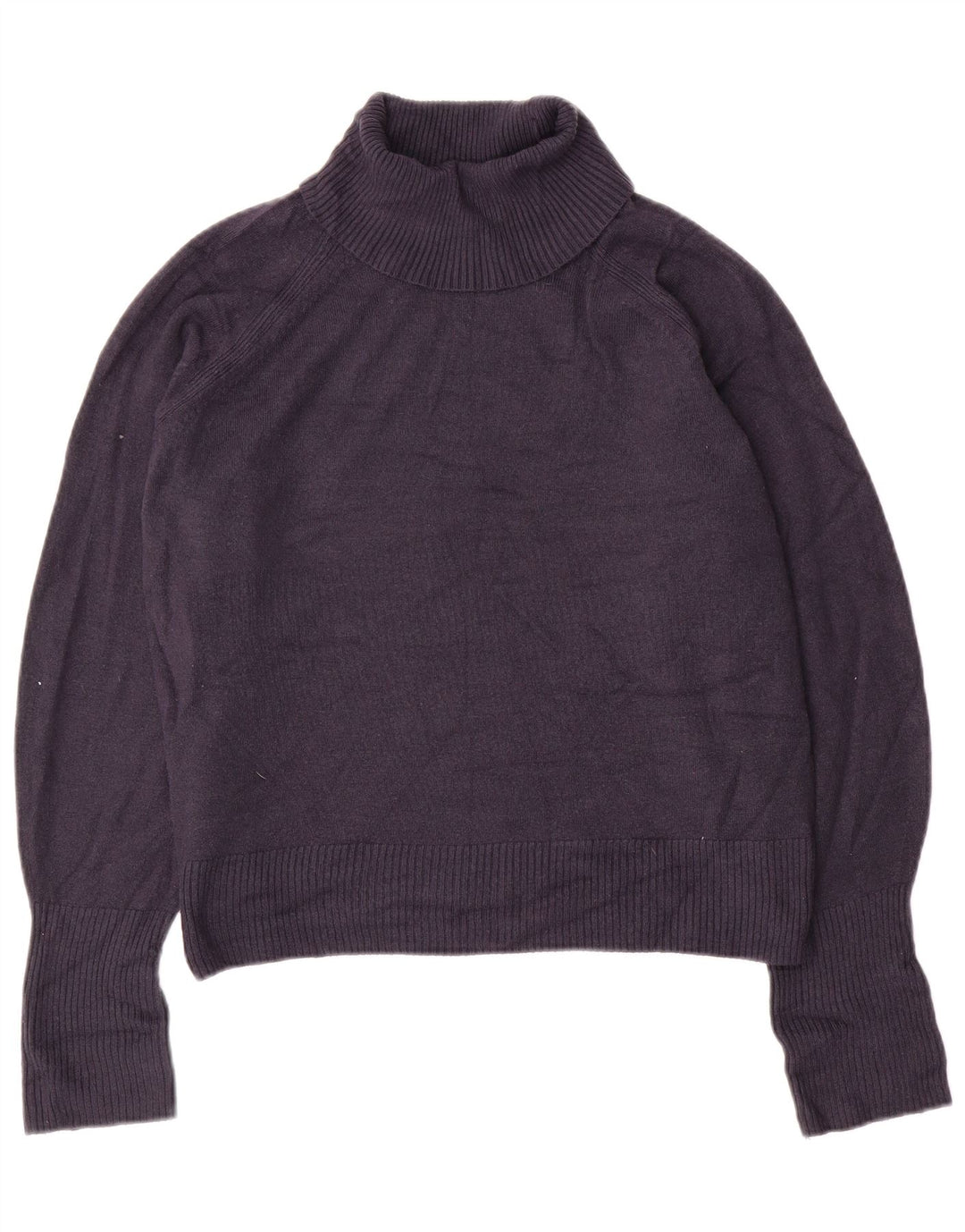 Marks & Spencer Womens Roll Neck Jumper Sweater UK 16 Large Navy Blue