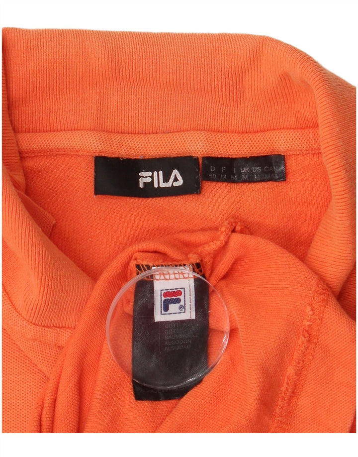 Fila Mens Polo Shirt Medium Orange Cotton