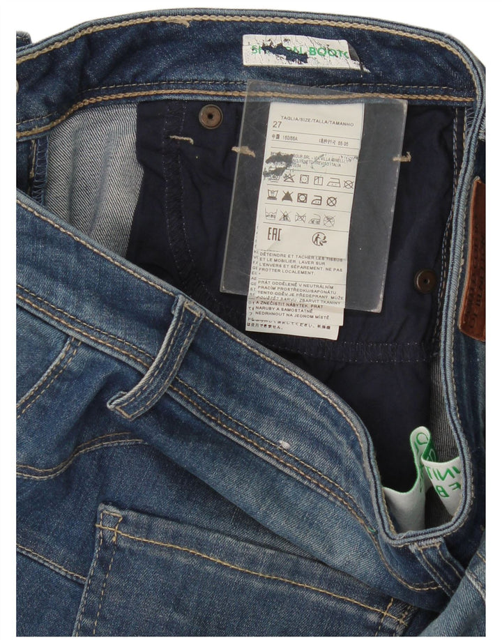 Benetton Womens Bootcut Jeans W27 L28 Blue Cotton