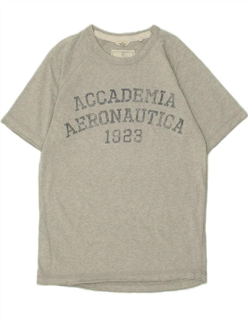 AERONAUTICA MILITARE Womens Graphic T-Shirt Top UK 16 Large Grey Cotton Vintage Aeronautica Militare and Second-Hand Aeronautica Militare from Messina Hembry 