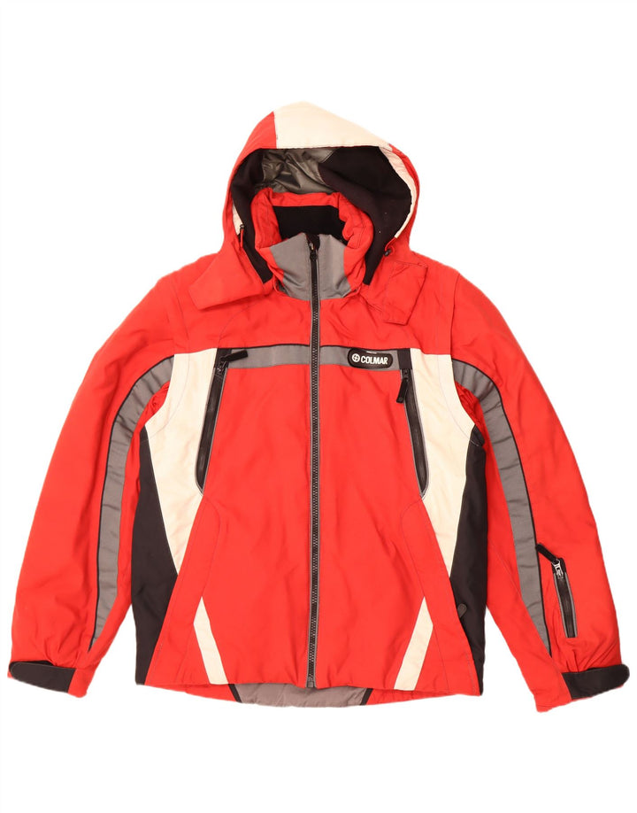 Colmar Mens Hooded Ski Jacket EU 52 Large Red Colourblock