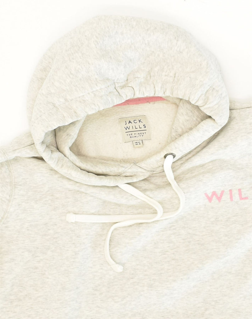 JACK WILLS Womens Hoodie Jumper UK 12 Medium  Grey Cotton | Vintage Jack Wills | Thrift | Second-Hand Jack Wills | Used Clothing | Messina Hembry 