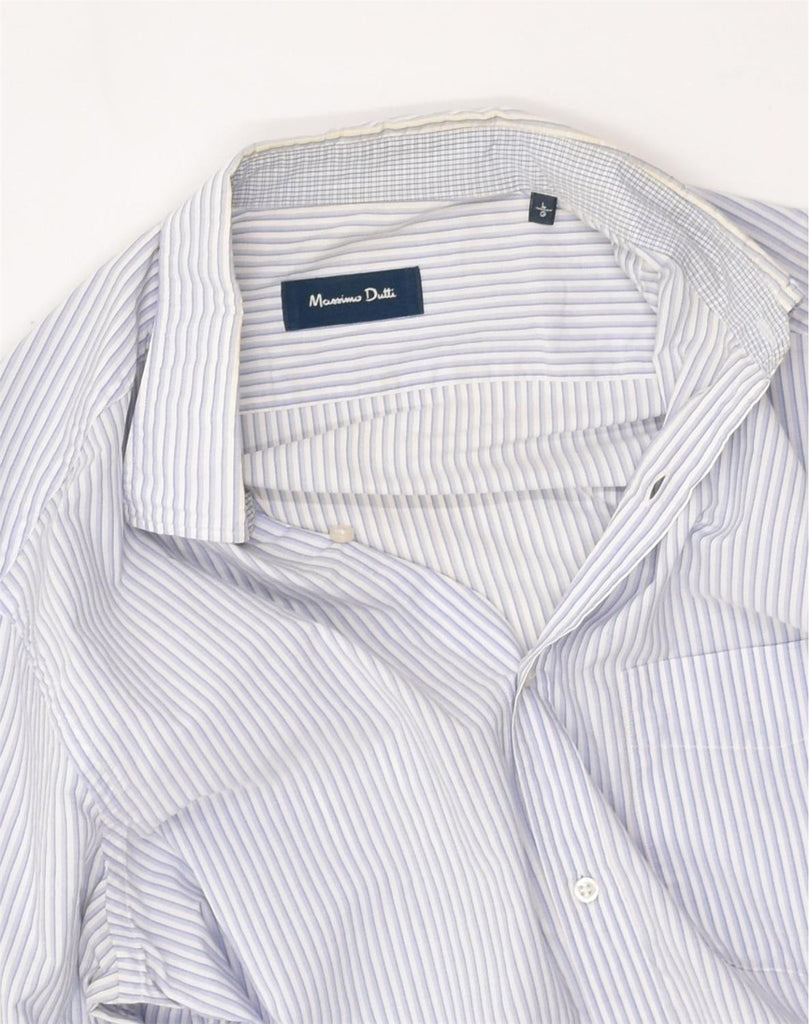 MASSIMO DUTTI Mens Shirt Large Purple Striped Cotton | Vintage Massimo Dutti | Thrift | Second-Hand Massimo Dutti | Used Clothing | Messina Hembry 