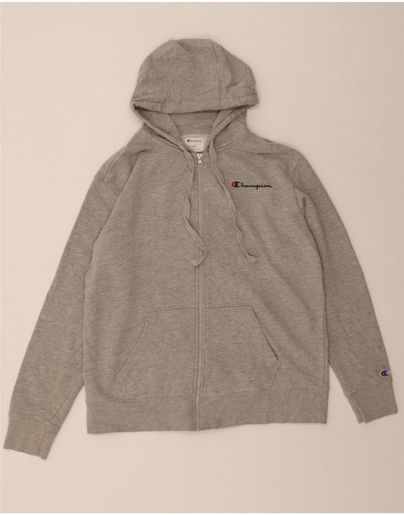 CHAMPION Mens Zip Hoodie Sweater Large Grey Cotton Vintage Champion and Second-Hand Champion from Messina Hembry 