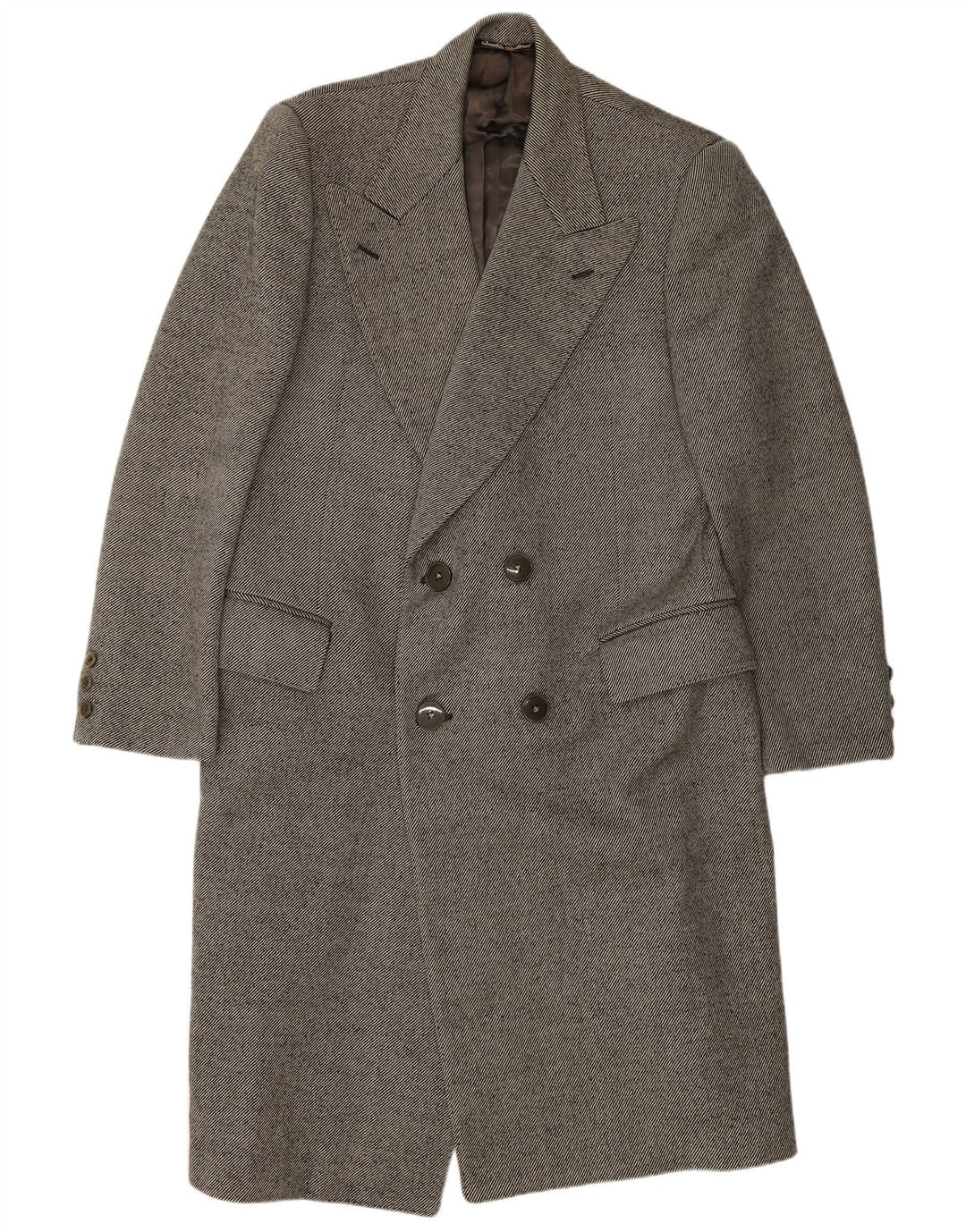 Sidi Mens Double Breasted Coat UK 38 Medium Grey Pinstripe