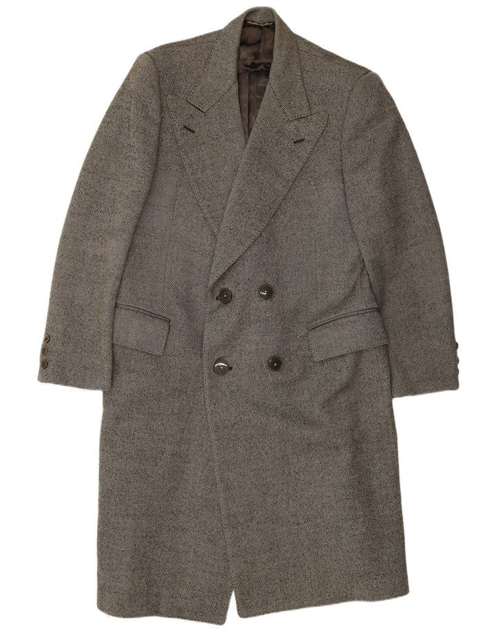 Sidi Mens Double Breasted Coat UK 38 Medium Grey Pinstripe