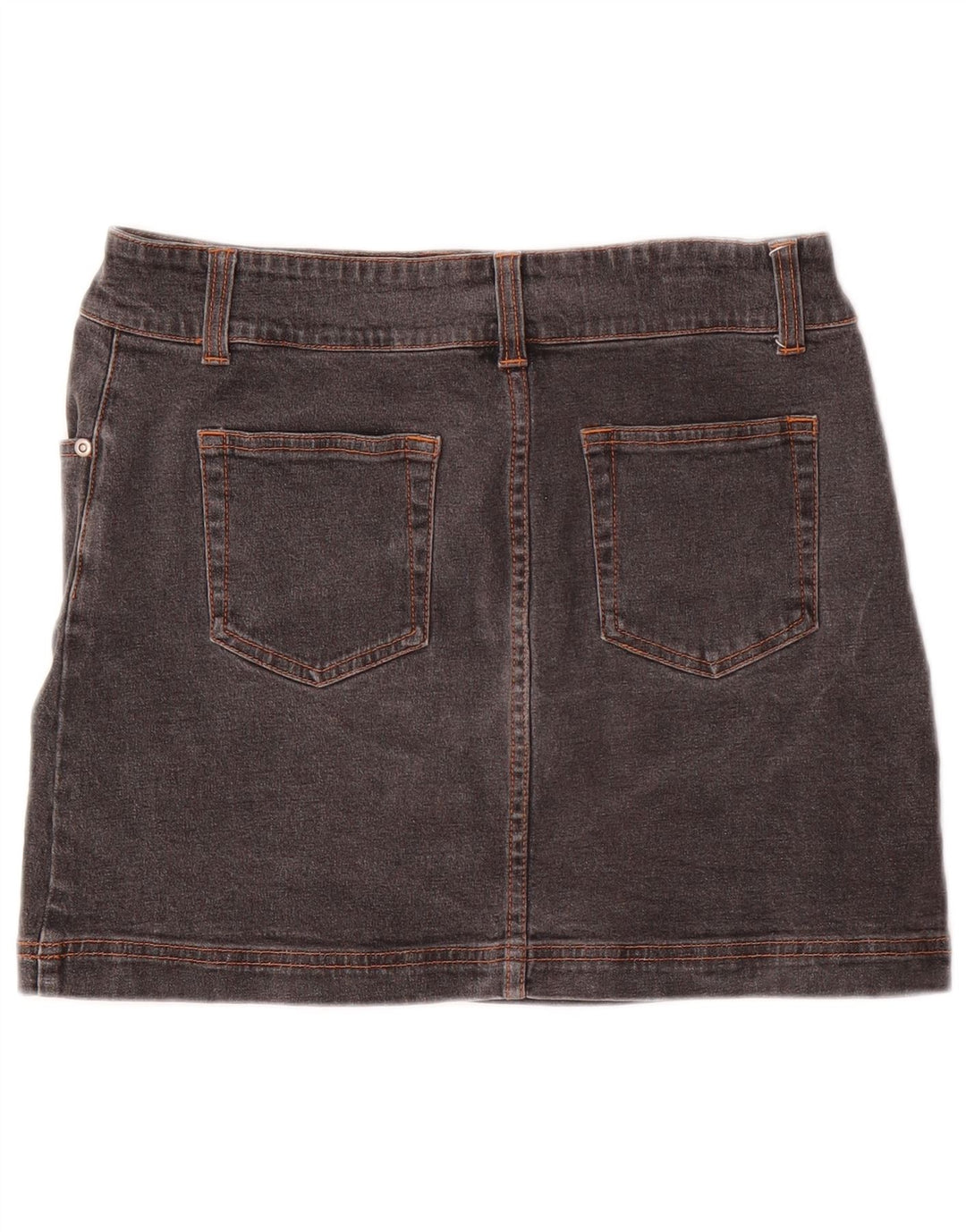 Bay Womens Mini Denim Skirt UK 10 Small W28  Grey Cotton