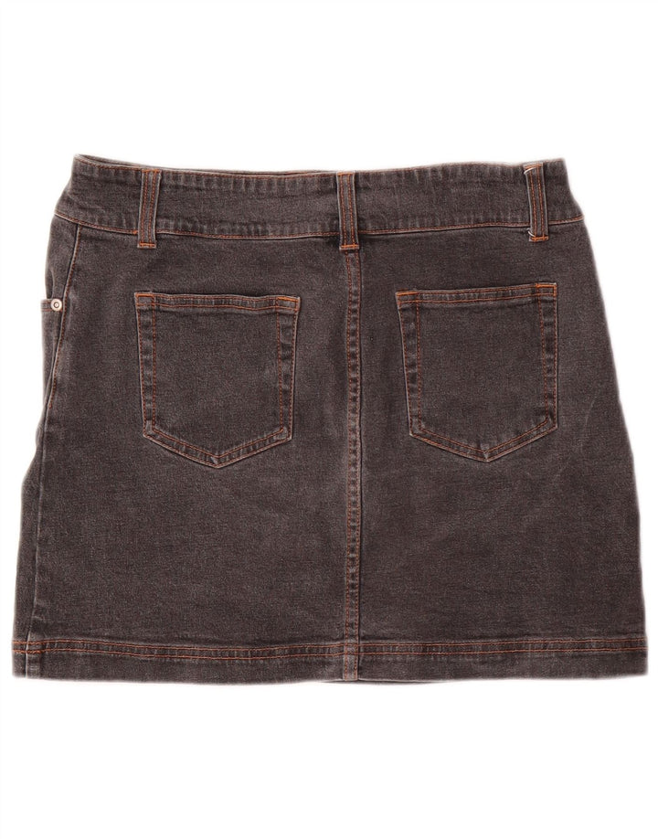 Bay Womens Mini Denim Skirt UK 10 Small W28  Grey Cotton