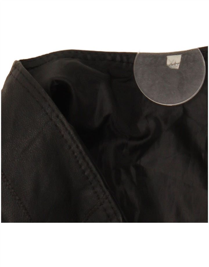 Vintage Mens Leather Gilet UK 42 XL Black