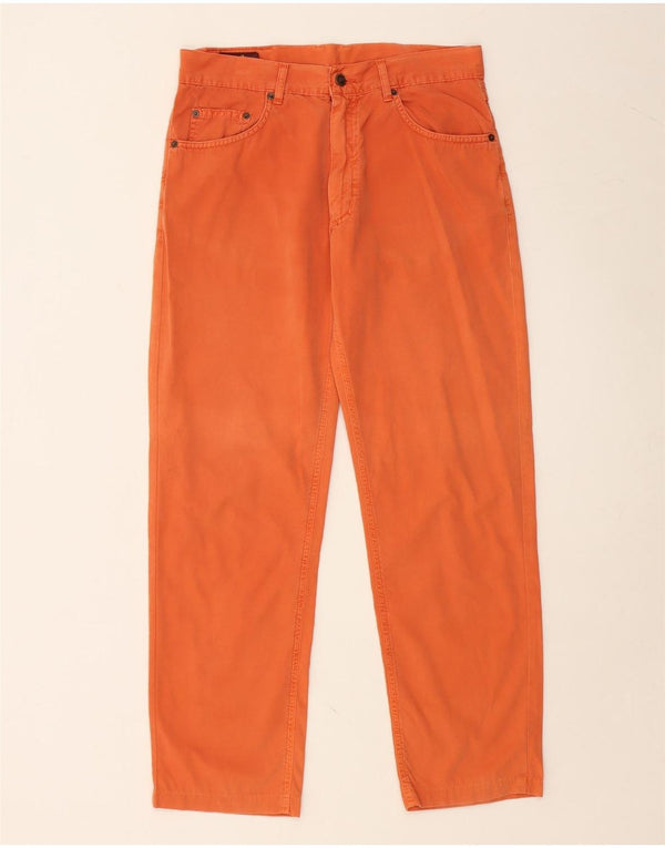 MARLBORO CLASSICS Mens Straight Casual Trousers W32 L28 Orange Cotton