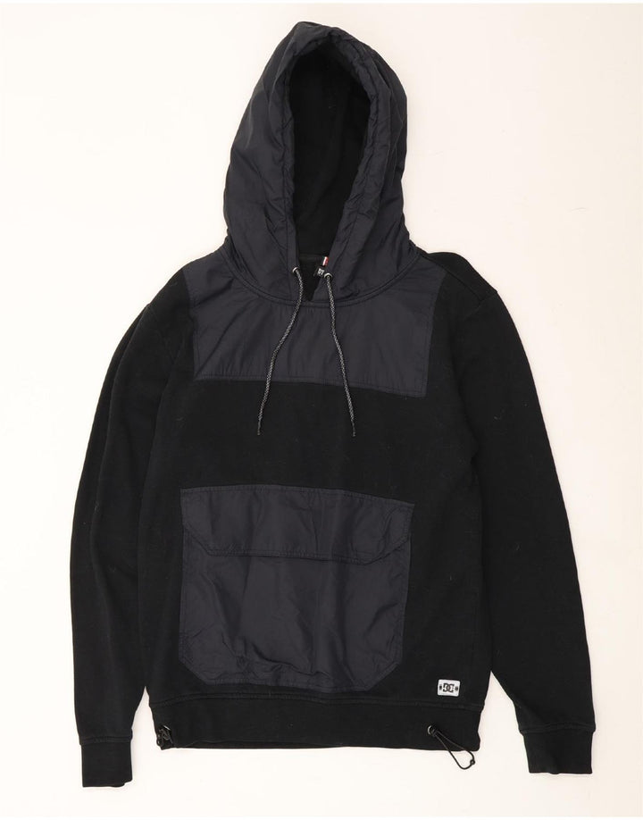 DC Mens Hoodie Jumper Small Black Colourblock Cotton Vintage DC and Second-Hand DC from Messina Hembry 