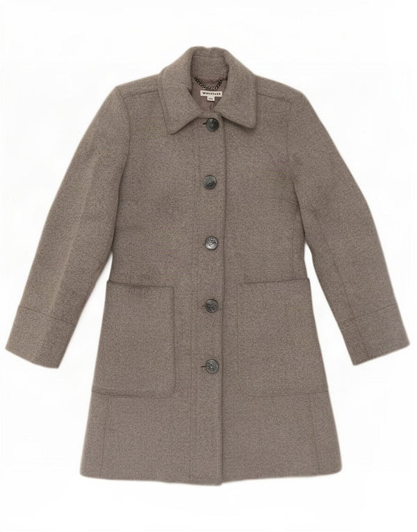 Whistles Womens Overcoat UK 10 Small Grey Wool