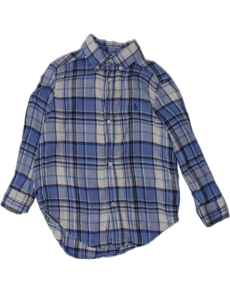 RALPH LAUREN Boys Flannel Shirt 2-3 Years Blue Check Linen | Vintage Ralph Lauren | Thrift | Second-Hand Ralph Lauren | Used Clothing | Messina Hembry 