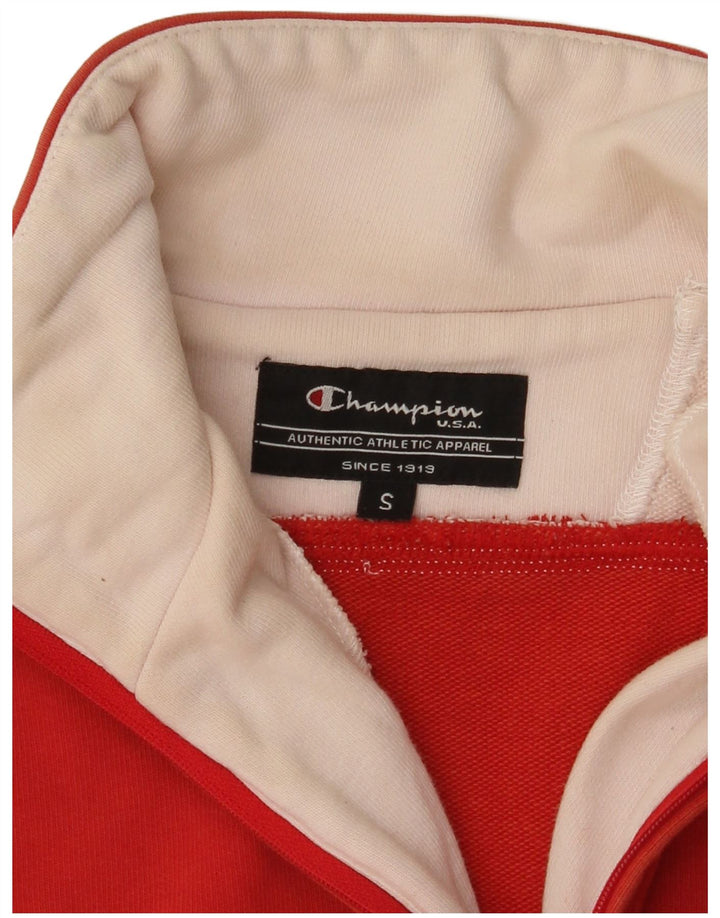 CHAMPION Womens Crop Oversized Sweatshirt Jumper UK 10 Small Red