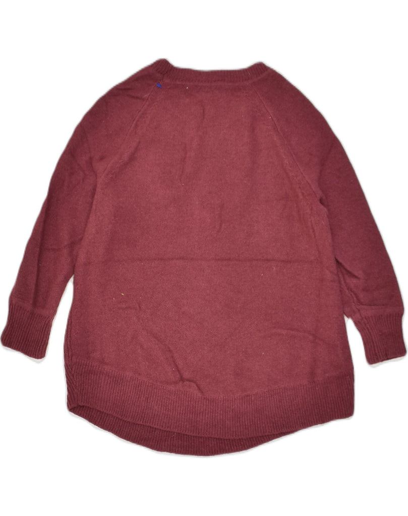 J. CREW Womens Petite Crew Neck Jumper Sweater UK 6 XS Maroon Viscose | Vintage J. Crew | Thrift | Second-Hand J. Crew | Used Clothing | Messina Hembry 